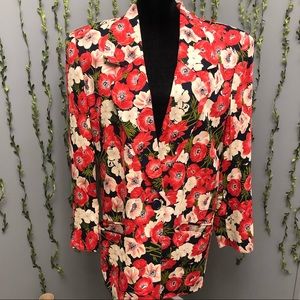 100% Silk Vintage Floral Blazer